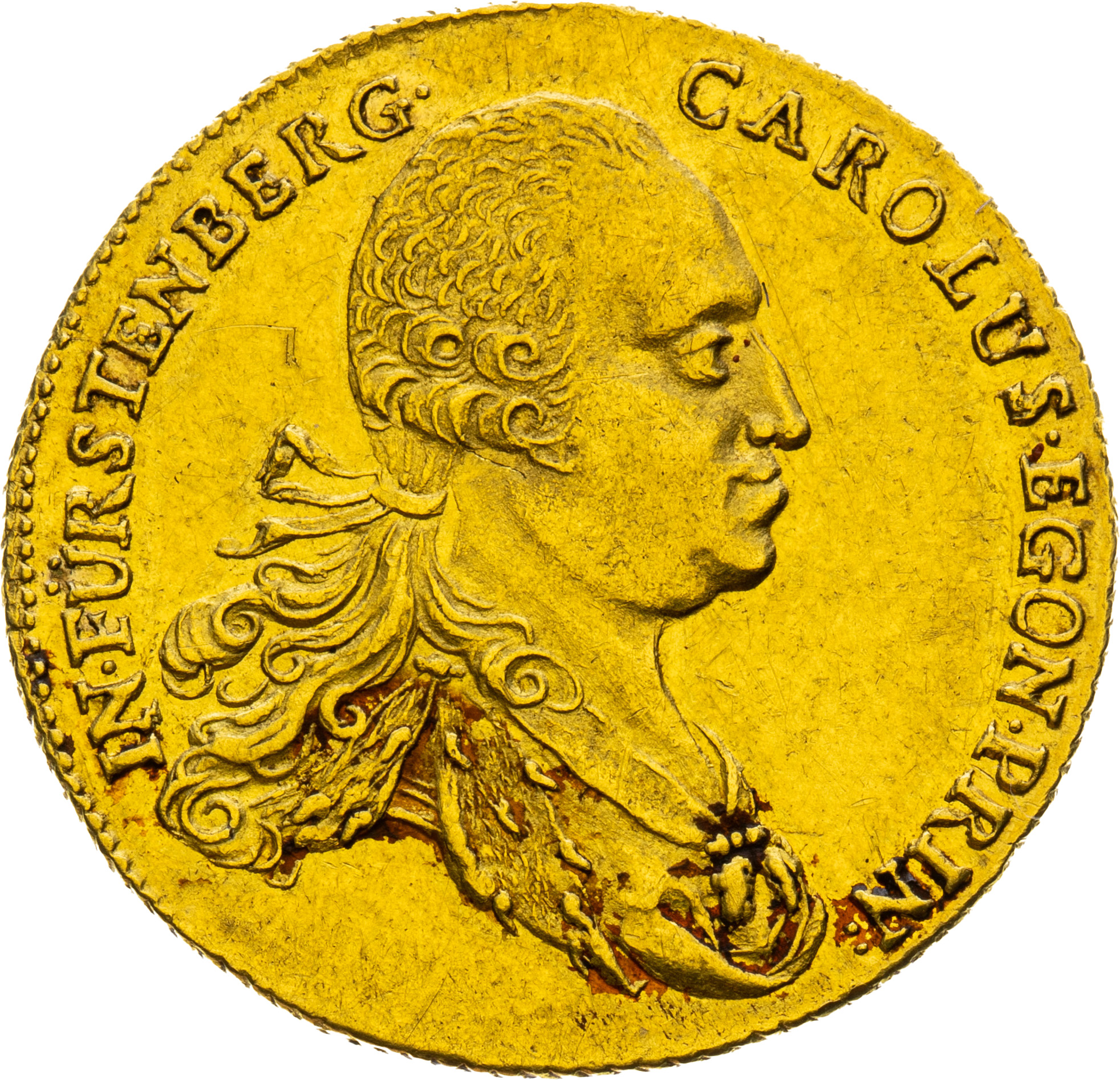 Karel Egon Fürstenberg, dukát 1772, Praha, ražen ze zlata keltského podmokelského pokladu-1